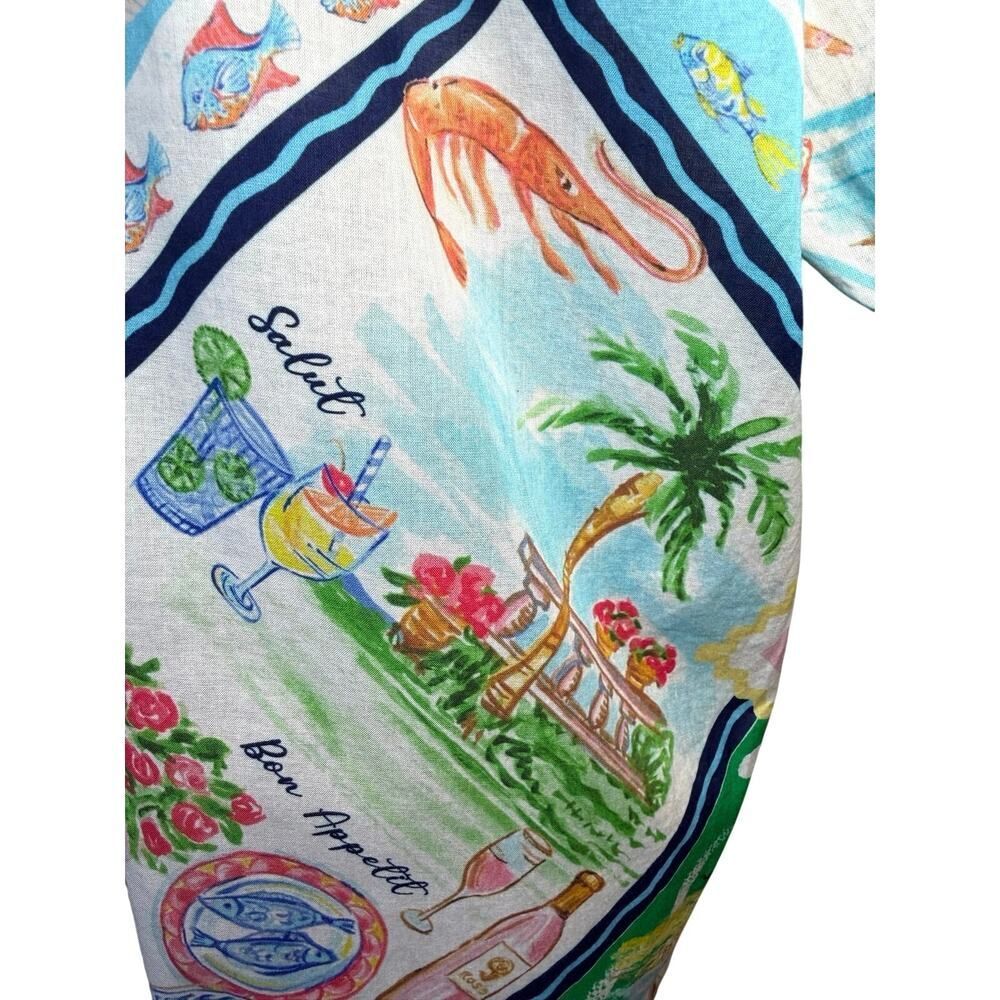 Talbots Plus 3X Modern Classic Cotton Shirt Summer Vista Vacation Resortwear EUC - Picture 12 of 16